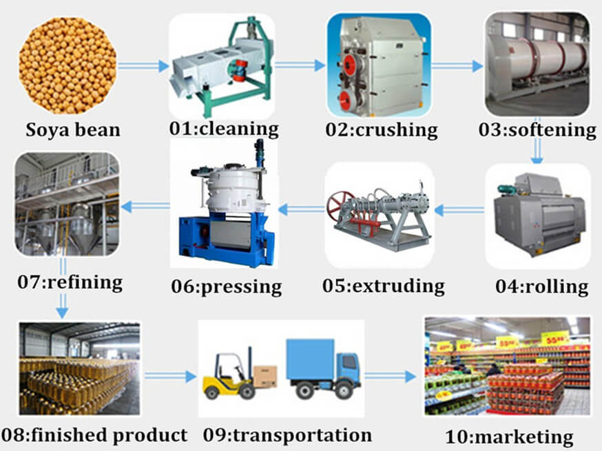 soybean oil pressing line flow